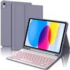 WINCHKING Tastiera per iPad A16 11/10 Generazione (2025/2022), Cover con Tastiera per iPad 11 Gen 11 Pollici/10 Gen 10.9 Pollici, Magnetica Retroilluminazione QWERTY, Custodia con Portapenna, Viola lavanda