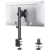 WALI Braccio singolo per monitor fino a 27, completamente regolabile, con inclinazione e rotazione, portata fino a 10 kg, VESA 75 e 100 mm, nero