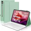 WINCHKING Custodia Tastiera per Lenovo Tab P12 12.7 2023, Cover con Tastiera Italiano Magnetica Bluetooth per Lenovo P12 Tablet 12.7 pollici (TB370FU), Verde Chiaro
