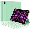 WINCHKING Tastiera per iPad Pro 12.9, Cover con Tastiera per iPad pro 12.9, Custodia QWERTY Bluetooth Retroilluminata Magnetica Keyboard per pro 12.9 pollici 6/5/4/3 Generazione, Verde Chiaro