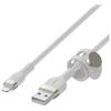 Belkin BoostCharge Pro Flex Cavo intrecciato da USB Type A a Lightning (3 m), cavo di ricarica certificato MFi, per iPhone 14/14 Plus, 13, 12, Pro, Max, mini, SE, iPad e altri - Bianco