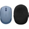 kwmobile Custodia Mouse Wireless per Logitech M171 - Cover Mouse Wireless Gaming con Cerniera - Astuccio in Velluto a Coste e Neoprene - Nero