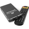 ZUMKUNM 4K HDD 60Hz Media Player & HDD Enclosure 2-in-1, Metal, Play H.265/HEVC H.264/AVC MP4 MKV Video MP3 Music JPG Photos,4K HD, analogico AV,USB 3.0,Type C,Supporta SSD,2.5 SATA HDD con scheda USB/SD