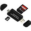Aksenli Lettore Schede USB C lightning micro USB A SD(4in1)per Apple TF Memoria Adattatore per iPhone 16 15 14 Micro SD Card Reader per iPad Macbook Compatibile per Samsung fotografica Lettori Tarjeta Android