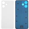 Generico compatibile con XIAOMI REDMI 12 4G/5G Copri Batteria Ricambio Protezione Posteriore Back Cover Retro Scocca rigida vetro plastificato + biasesivo (Blu) (BIANCO)