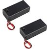HALJIA, portabatteria da 9 V, custodia con interruttore on/off e cavo di piombo; 2 pezzi