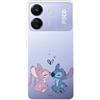 LA CASA DE LAS CARCASAS Custodia compatibile con Xiaomi Redmi 13C - Poco C65 Ufficiale Disney Angel & Stitch Bacio per proteggere il tuo cellulare. Custodia in silicone trasparente flessibile con licenza ufficiale di Lilo &