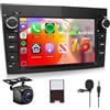 Hodozzy 【8 Core 6+128G】Hodozzy Carplay Autoradio per Opel Astra Antara Vectra Corsa Zafira Meriva Vivaro Combo, 7 Pollice Android Autoradio con Android Auto/WiFi/GPS/RDS/FM/Bluetooth/USB/DSP, Nero