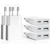 SCHITEC Caricabatterie USB 5V 1A 2Porte USB C + A Spina di Alimentazione Presa di Ricarica Caricatore per iPhone, Sam sung Telefono Cellulare, MP3, eBook Reader (Thickness 1.45cm/5packs)