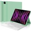 WINCHKING Tastiera per iPad Pro 12.9 con Touchpad, Cover con Tastiera per iPad pro 12.9, Custodia QWERTY Bluetooth Magnetica Keyboard per pro 12.9 pollici 6/5/4/3 Generazione, Verde chiaro