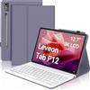 WINCHKING Custodia Tastiera per Lenovo Tab P12 12.7 2023, Cover con Tastiera Italiano Magnetica Bluetooth per Lenovo P12 Tablet 12.7 pollici (TB370FU), Viola Lavanda