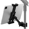 LZSIG Supporto per tablet per microfono e supporto musicale, supporto telescopico regolabile per iPad, microfono portatile, supporto per iPad Pro, iPhone, Android, smartphone, tablet da 4,7" a 12,9"