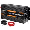 Yinleader Inverter 12V 230V 2500W Convertitore di Potenza con Display LCD 2 Prese AC per Pannelli Solari Auto RV