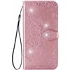 TUUNKMUY Cover per ZTE Blade A76 5G Brillante Diamante PU Antiurto Custodia Flip Pelle Case Portafoglio Protezione Morbida Slim Silicone Wallet Cover Magnete Cover Telefono per ZTE Blade A76 5G Rosa