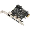 Septpenta Scheda di Espansione da PCIE a USB3.0, 4 Porte 5 Gbps Superspeed, USB 3.0 SATA, Alimentazione Interfaccia a 15 Pin, PCIE a RJ45 Plug And Play per Slot PCIE X1, X4, X8, X16 per Windows