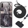 vingarshern Cover HONOR 9X Custodia e Vetro,Morbido Bordo Case Honor 9X Cover Silicone+Vetro Temperato Posteriore Con Motivo HD,Cellulare Cover Honor 9X Con Cordino,Foto06