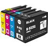 AWGSRZIU Cartucce d'inchiostro compatibili per Officejet 6100 6600 6700 7110 7610 Modelli CN053AE CN054AE CN055AE CN056AE HP932XL HP933XL(1 Set 4 PCS)