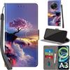 PHINIENLAND Cover per Xiaomi Redmi A3 / A3x Case PU Pelle Custodia [Kickstand] [Chiusura magnetica] [Slot per Schede], Portafoglio Flip Custodia per Redmi A3,Montagna