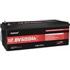 dumfume Batteria Litio LiFePO4 12V 600Ah - BMS 200A Integrato, 7200Wh 15.000 Cicli Profondi - Protezione Bassa Temperatura - Per Sistema Solare, Camper & Applicazioni Off-Grid