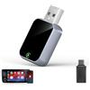 Enhanlife Adattatore wireless CarPlay 2026 per iPhone, nessun ritardo audio, connessione automatica, converte cablato di fabbrica in CarPlay wireless, Bluetooth 5.3 e Wi-Fi 5 GHz, Plug & Play (include USB A/C)