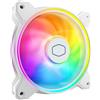 Cooler Master MasterFan MF120 Halo² - Ventola bianca, anelli LED ARGB Gen 2 a doppio anello, PWM dinamico da 120 mm, 2050 giri/min, pale della ventola ingrandite, telaio ibrido per case PC, liquidi e