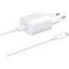ropotec Caricatore rapido per Samsung 25 W EP-TA800NWEGEU + cavo USB-C/C 5A bianco, Samsung Galaxy S25/S25 Ultra/S24/S24Ultra/S23/S23 Ultra S22/S22 Plus/S22 Ultra/S21 S20 FE/A54 A53 A3/Z Flip 3,4, 5,6