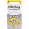 Hearing360 120 Pile Modello 10 Giallo (PR70) - 20 Confezioni da 6 Batterie per Apparecchi Acustici 1,45V - Pile Acustiche Rayovac Varta Extra