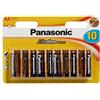 Panasonic - Batterie Alcaline, mantiene la carica fino a 7 anni in caso di non utilizzo - 10 pezzi