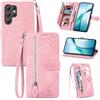 Fertuo Cover per Oukitel C61 / C61 Pro, Custodia a Libro in Pelle PU Flip Case con Porta Carte, Chiusura Magnetica e Cinturino [Disegni di Fiori] Portafoglio Interno Silicone Antiurto, Rosa