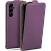 moex Custodia a libro per Samsung Galaxy A35 5G, con chiusura magnetica, a 360 gradi, in pelle vegana, con aletta verticale, colore: viola