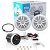 GK SOUND KIT SET PER BOSS AUDIO SYSTEMS MCKGB350W.6 1 kit marino con ricevitore AM/FM bluetooth waterproof, una coppia di altoparlanti MR6W da 16,5 cm 6,5 90 watt rms 180 watt max e una dipole antenna, 1 kit