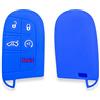 Lage [Portachiave] Guscio in Silicone per Telecomando Jeep Renegade Cherokee Compass Wrangler Fiat 500X Fremont Chrysler Dodge (vedere compatibilità nelle foto) 5 Tasti (BLU)
