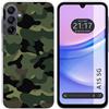 Tumundosmartphone Cover in silicone per Samsung Galaxy A15 4G/5G, motivo mimetico