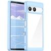 QJONSIU Cover Compatibile con Sony Xperia 10 VII, Anti-graffio HD Trasparente Cover Protettiva Case TPU Morbido e PC Rigido-Azzurro