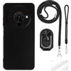 ESACMOT [4 in 1 Custodia Compatibile con ZTE Blade A76 5G con Lanyard, Cinturino da Polso e Anello, Cover Anti-Caduta Kit da Viaggio Sicuro (set nero)