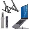 HUIYOPU Supporto per computer portatile, regolabile in altezza su 7 livelli, scrivania per computer portatile ventilata in alluminio antidRapant in silicone 10-15.6'', Nero