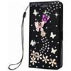 BLOTECH Custodia per Samsung Galaxy S25 Ultra Cover Bling Rhinestones Case Glitter Brillantini Brillante Nero Wallet Case Libro Leather Magnetico Flip Protettiva Portafoglio per Samsung S25 Ultra,Farfalla