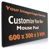 UOKIIYUA Tappetino per mouse da gioco personalizzato grande, tappetino per mouse con bordi cuciti personalizzati con la tua immagine e testo, forniture per ufficio 60x30cm