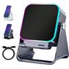 Generic Supporto per altoparlante audio a induzione wireless, altoparlante Bluetooth a induzione wireless 5 in 1 con supporto regolabile per telefono, altoparlante wireless multifunzione, luce ambientale
