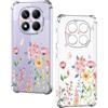 Nuxiady Cover per Xiaomi Redmi Note 14 Pro 4G Sottile silicone TPU Trasparente Antiurto Case Fiore Disegni Antigraffio Bumper Cover per Redmi Note 14 Pro 4G, Farfalla Floreale