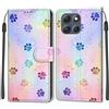 KENHONER Custodia per Motorola Moto G86 5G, impronta | Portafoglio Pelle PU, Magnetica, Resistente Agli Urti, Scomparto Carte Credito, Pieghevole, Flip Libro, Motivo