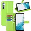 JIUNINE Cover per Samsung Galaxy A54 5G, Custodia Libro in Pelle Sintetica Portafoglio Case Flip Antiurto [Slot per Schede] [Chiusura Magnetica] Compatibile con Samsung Galaxy A54 5G, Verde
