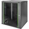 DIGITUS Armadio di rete 19 pollici 16 HE - Montaggio a parete - 600 mm di profondità - Portata 60 kg - Dynamic Basic - Porta in vetro - Nero