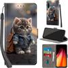 Haninsuze Cover per Xiaomi Redmi Note 8 Custodia Cover Pelle Libro Portafoglio con Porta Carte Magnetica Protezione Antiurto Cuoio Flip Case Custodia Cover per Redmi Note 8, Gatto