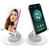 GJV Supporto pieghevole per telefono con specchio per il trucco, supporto regolabile per telefono cellulare da scrivania, girevole a 360°, per ufficio, compatibile con iPhone 16, 15, 14, 13, 12, 11 Pro,