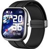 Blueshaweu Cinturino Compatibile con Slothcloud Bambini Smartwatch H97 Morbido Silicone Dual Magnetico Braccialetti Regolabile Compatibile con Slothcloud H97 Smartwatch (Nero)