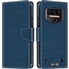 Shantime Custodia pelle effetto legno per Oukitel WP23 Plus - Blu | 6.52 Custodia flip con chiusura magnetica, portacarte e guscio portafoglio a protezione totale