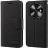 Shantime Custodia Flip in Tessuto Oxford e Pelle PU Compatibile con Oukitel C59, Cover Protettiva con Chiusura Magnetica e Tasche per Carte (Nero)
