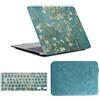 FFBOFFC Custodia Compatibile con MacBook Air 13 Pollici 2017 2016 2015 2014 2013 2012 2010 Modello A1466 A1369, Protettiva Rigida Cover in Pelle & Borsa & Copritastiera, Fiore di pera