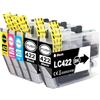 Generico LC-422 Cartucce d'inchiostro compatibili con Brother LC-422 LC422XL Multipack per Brother MFC-J5340DW MFC-J5345DW MFC-J5740DW MFC-J6540DW MFC-J6940DW (nero, ciano, magenta, giallo, confezione da 5)